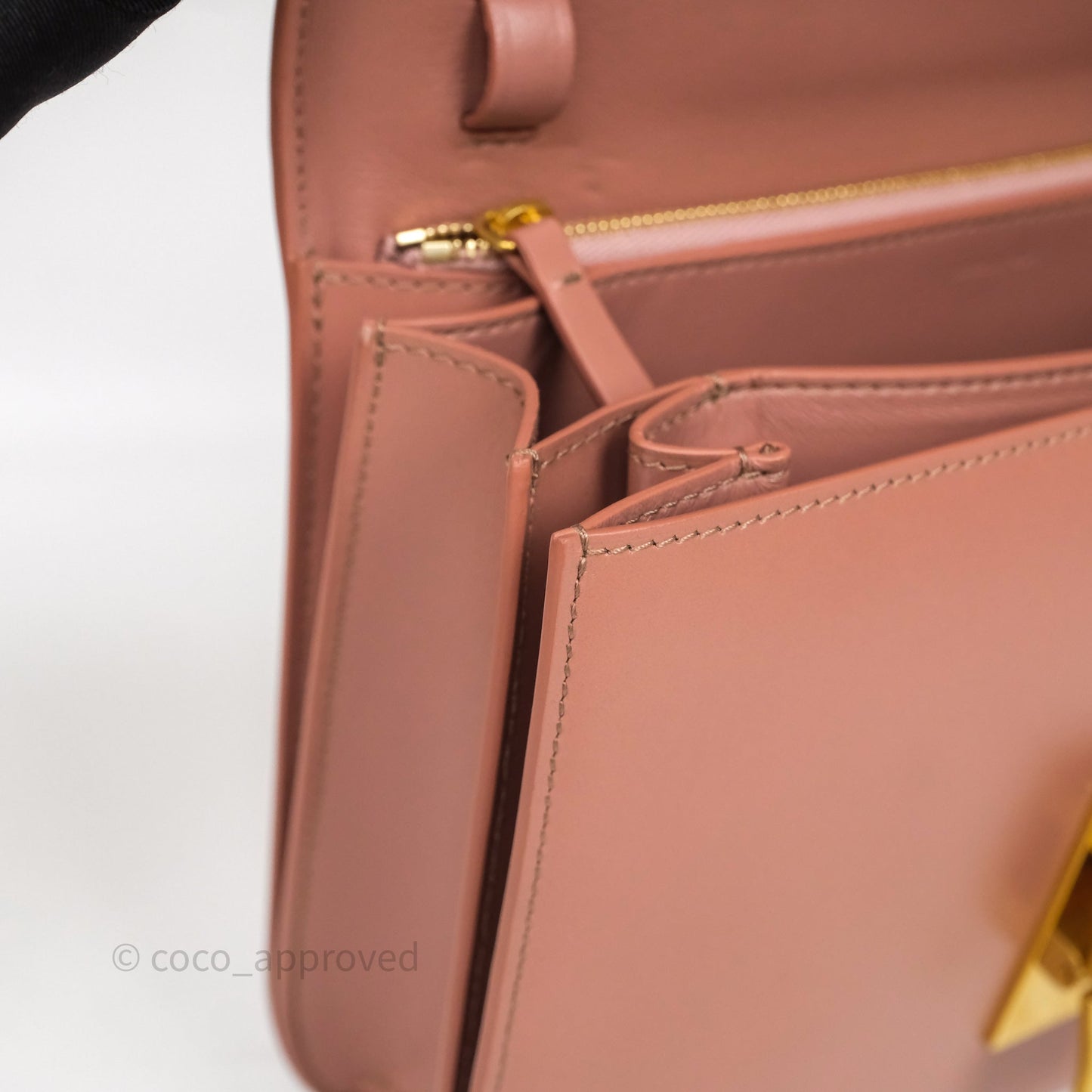 Celine Rose Box Medium Calfskin Bag Gold Hardware