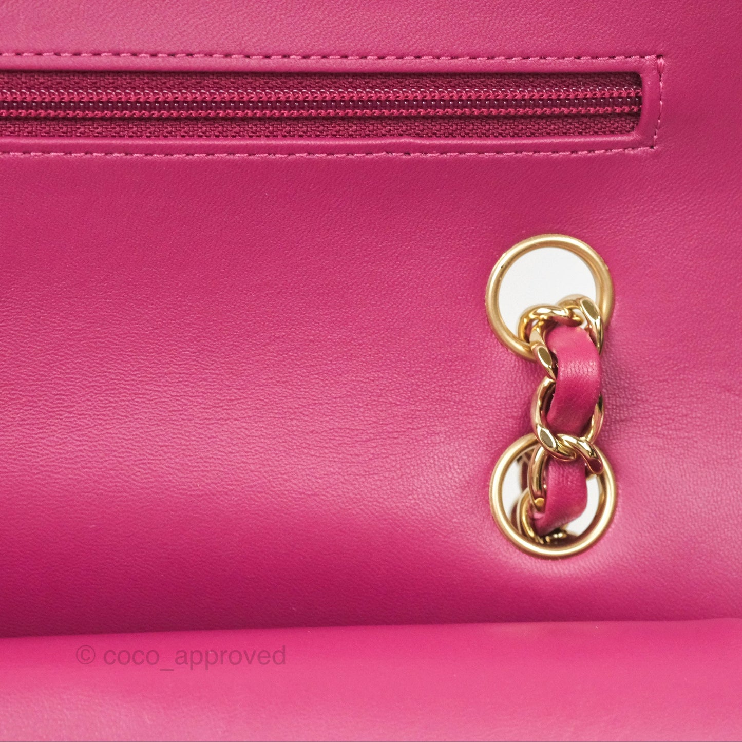 Chanel Medium Classic Flap Chevron Dark Plum Pink Lambskin Gold Hardware