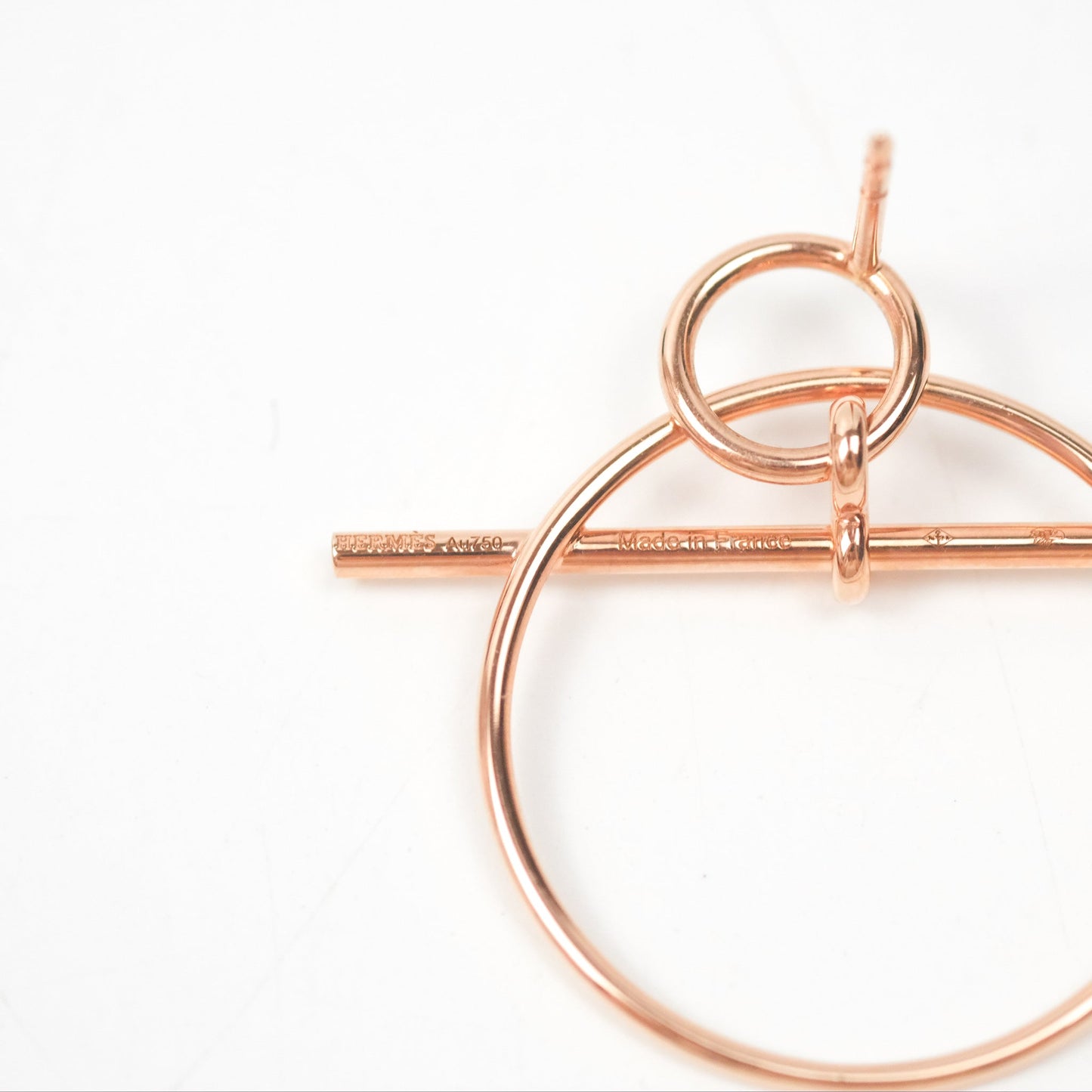 Hermès Loop Earrings Small Model Rose Gold