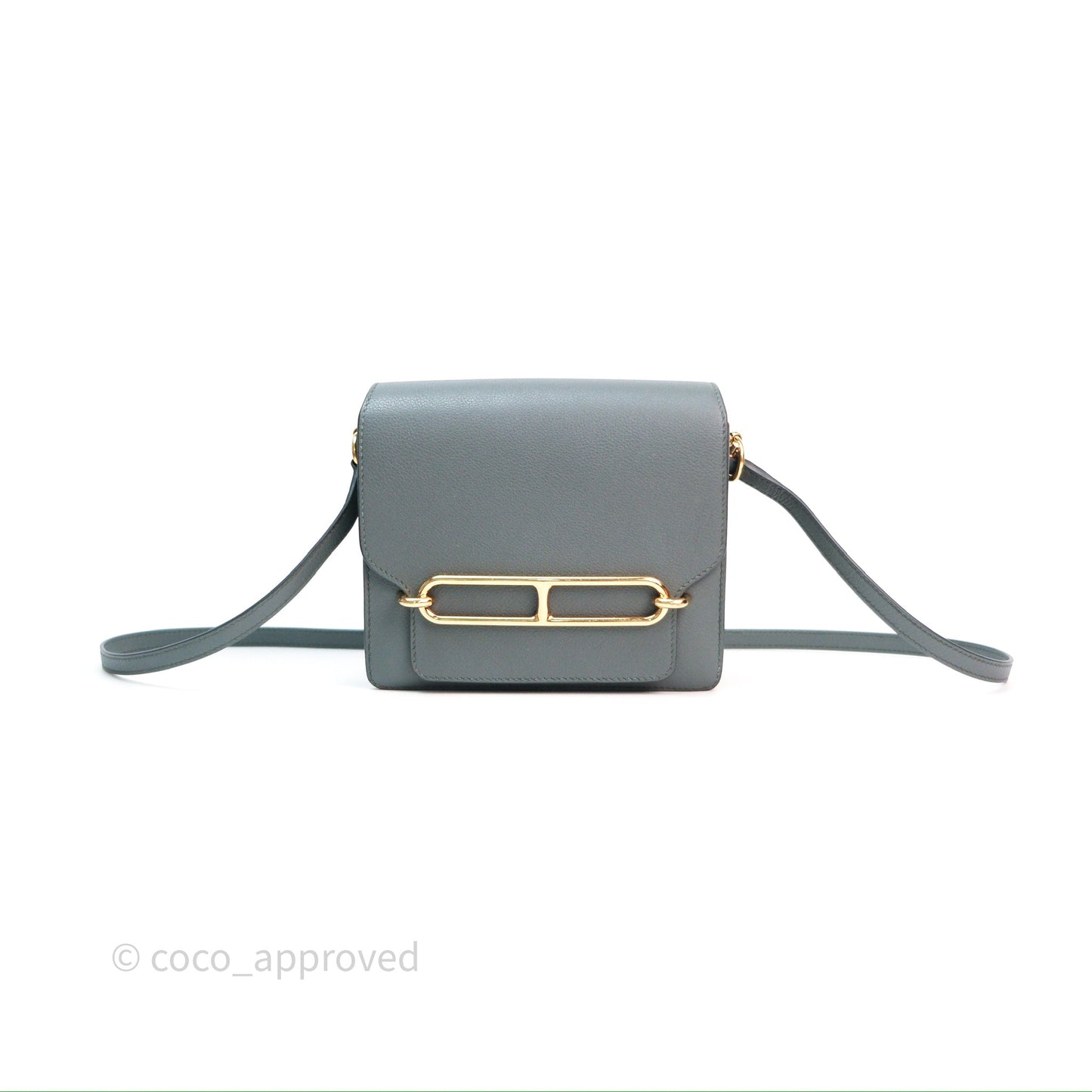 Hermès Roulis Mini 18 Vert Amancde 63 Evercolor Gold Hardware