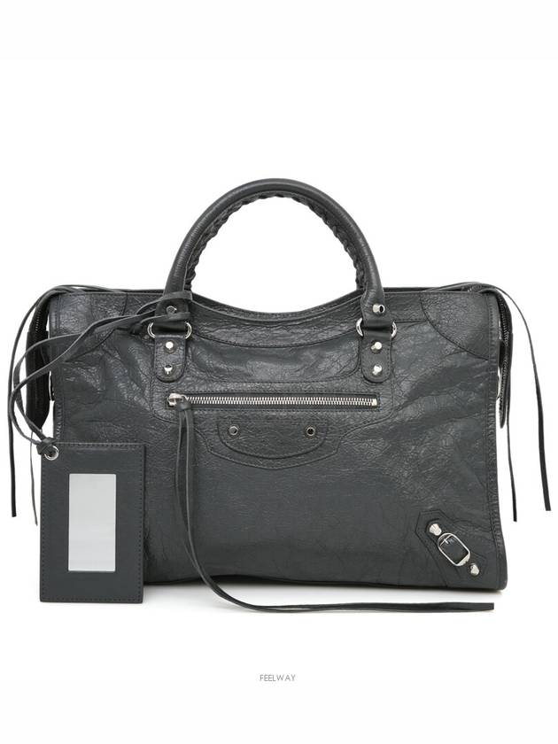 Luxury Balenciaga City motor bag gray 505550 cross