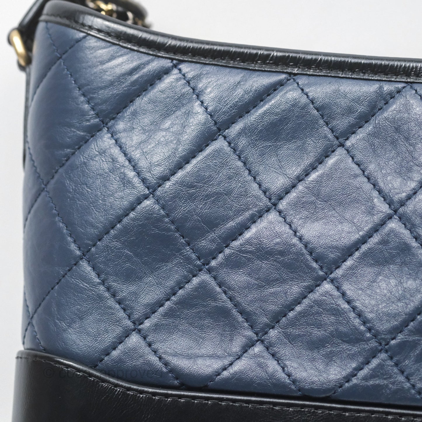 Chanel New Medium Gabrielle Hobo Quilted Navy Black Aged Calfskin