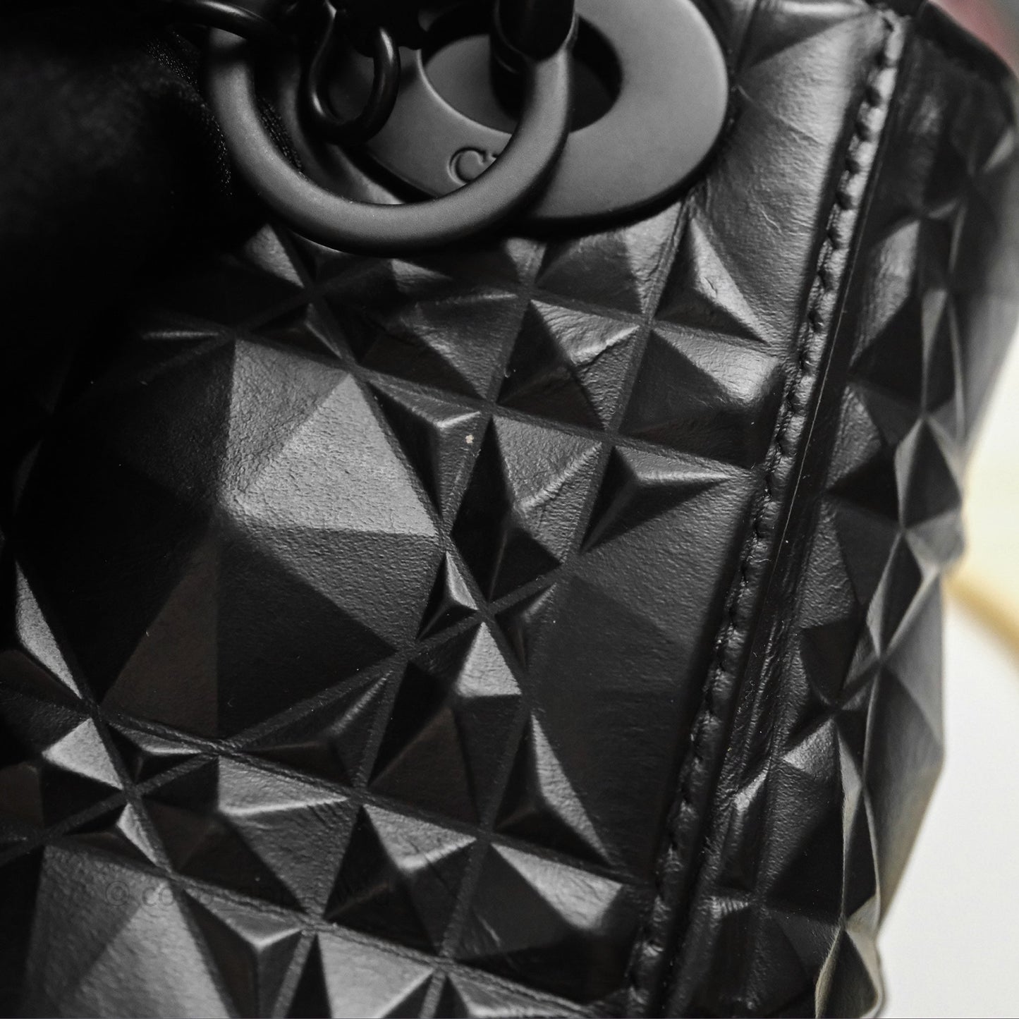 Dior Mini Lady Dior So Black Cannage Calfskin with Diamond Motif