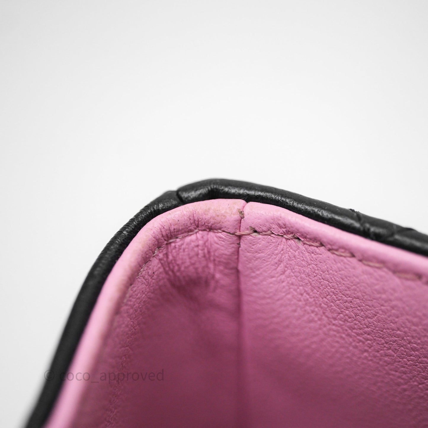 Chanel Top Handle Mini Rectangular Flap Black/Pink Lambskin Gold Hardware 23P