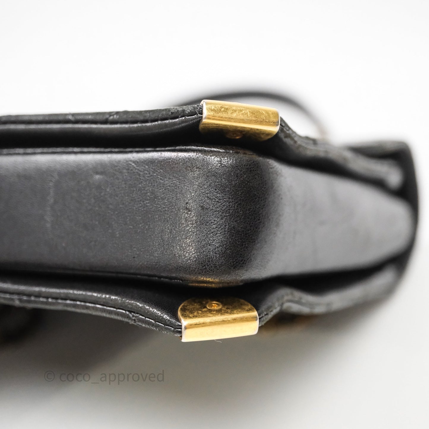 Chanel Quilted Flap Bag Black Calfskin Aged Gold Hardware