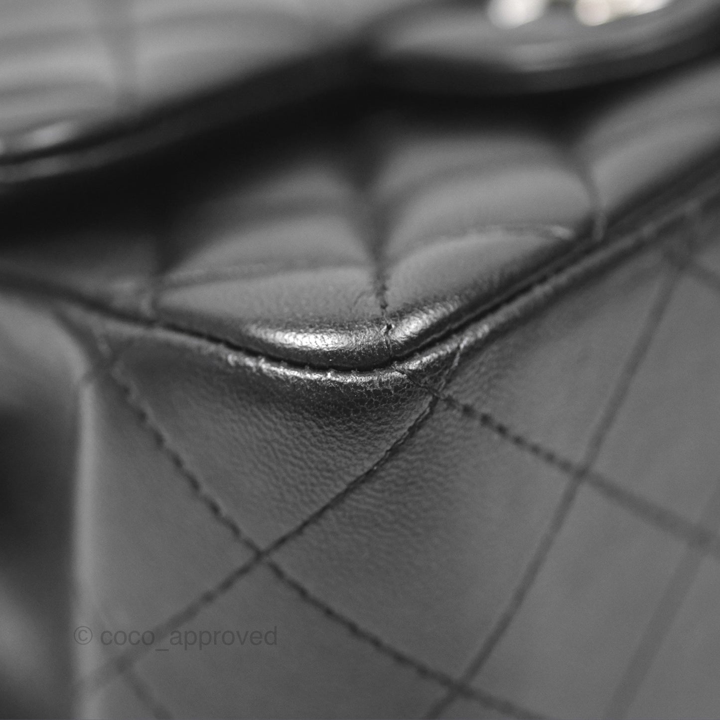 Chanel Mini Square Flap Quilted Black Lambskin Silver Hardware