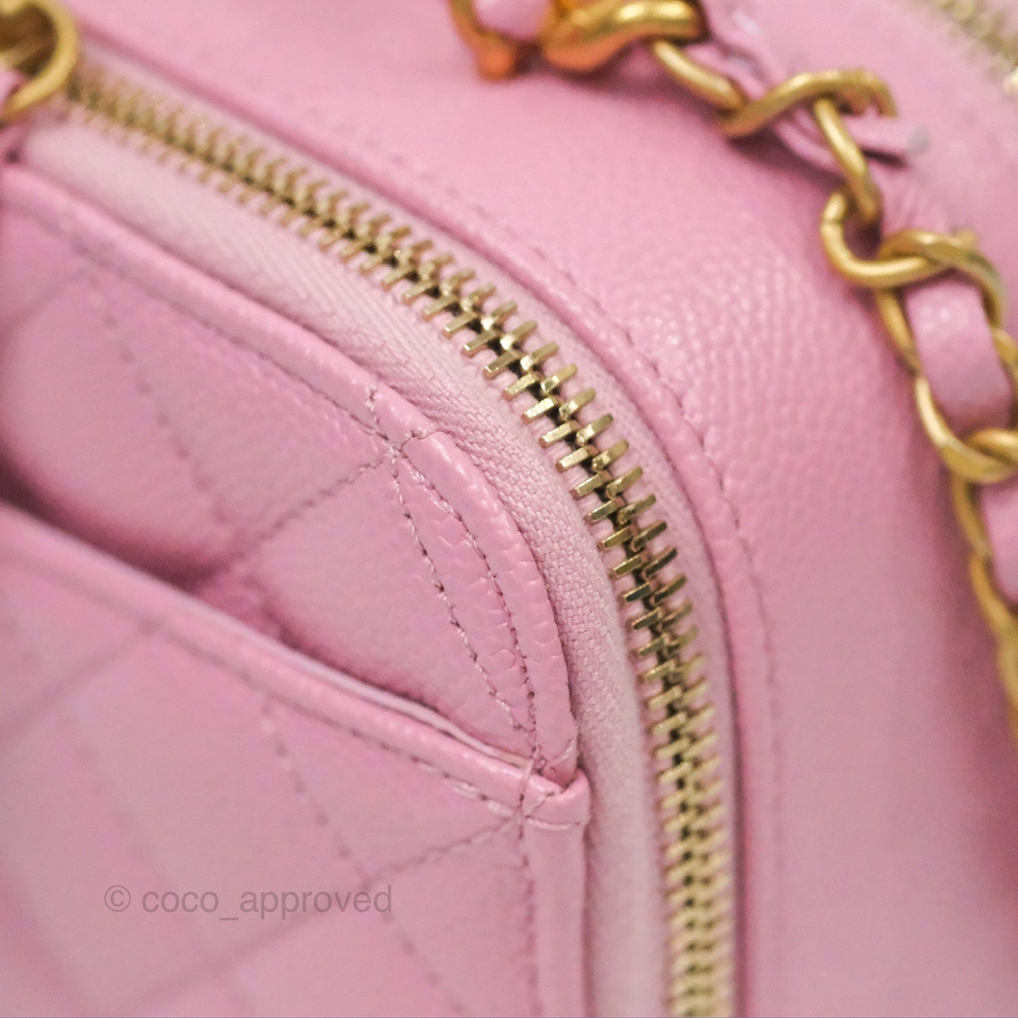 Chanel Caviar Quilted Pick Me Up Small Vanity Case Light Pink