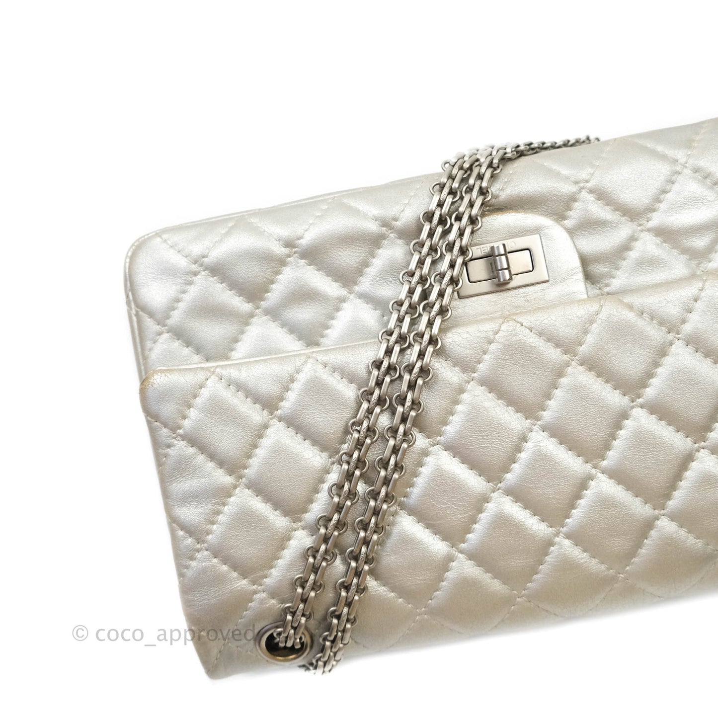 Chanel Reissue 226 Silver Calfskin Silver Hardware