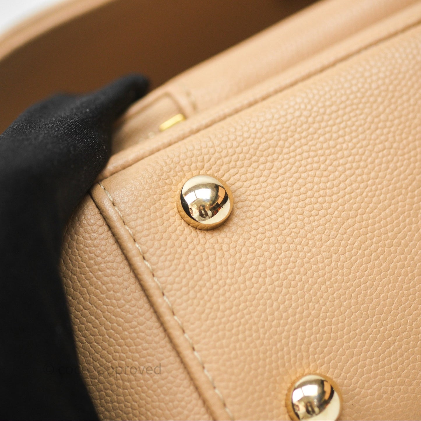 Chanel Quilted Small Business Affinity Flap Beige Caviar Gold Hardware
