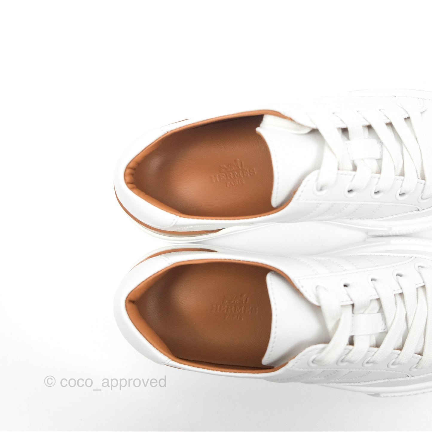 Hermes Deep Sneaker Calfskin White Size 36