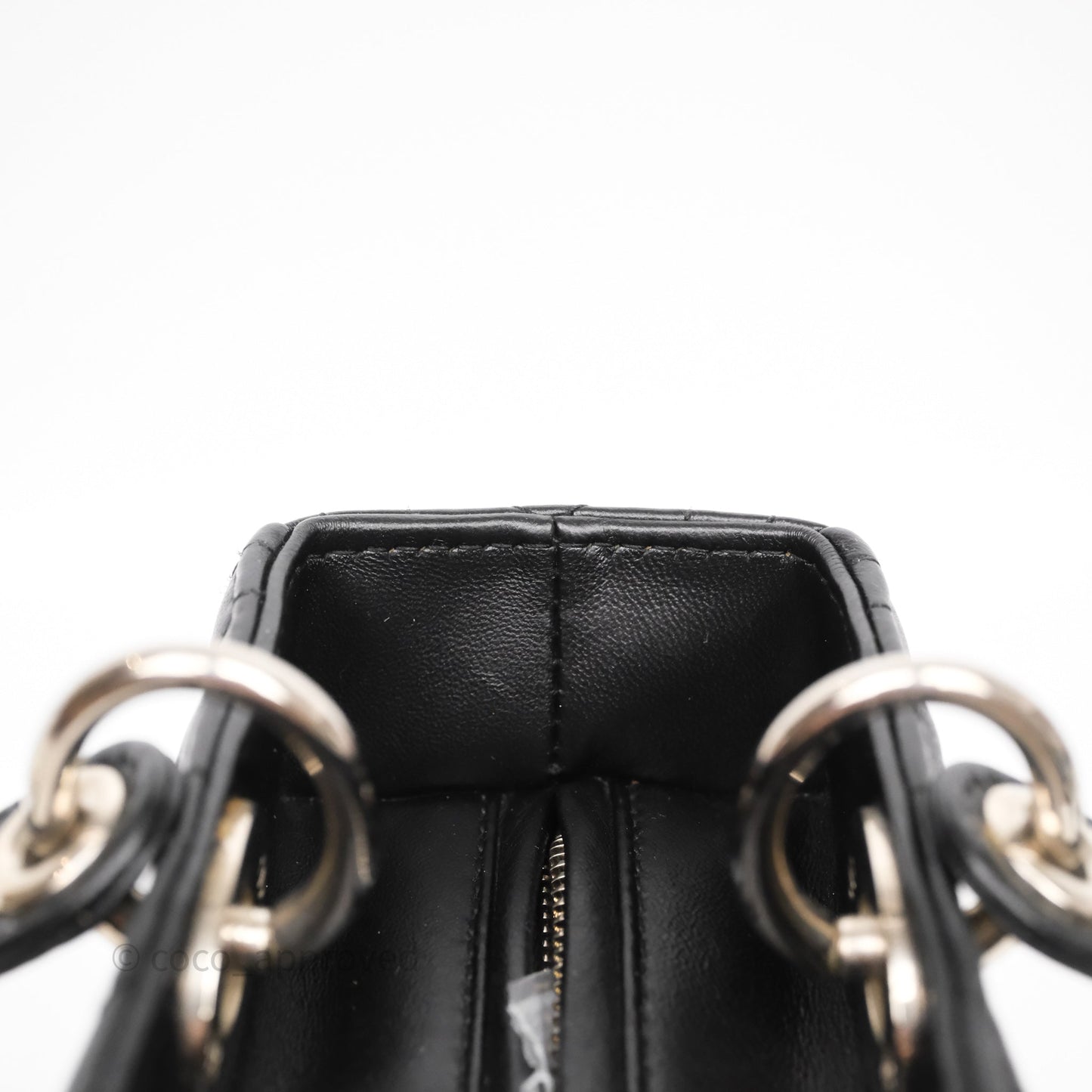 Christian Dior Medium Lady Dior Black Lambskin Silver Hardware