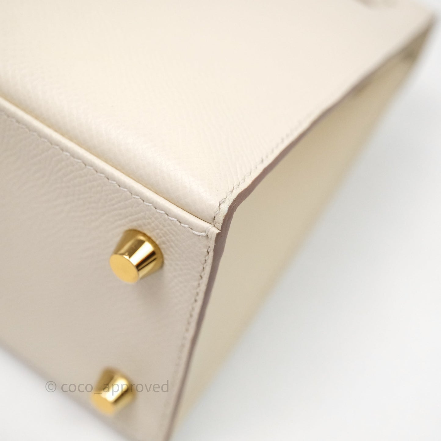 Hermes Kelly 25 Craie Epsom Gold Hardware