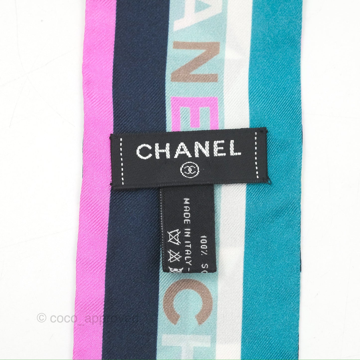 Chanel Silk Twilly Navy Purple Teal