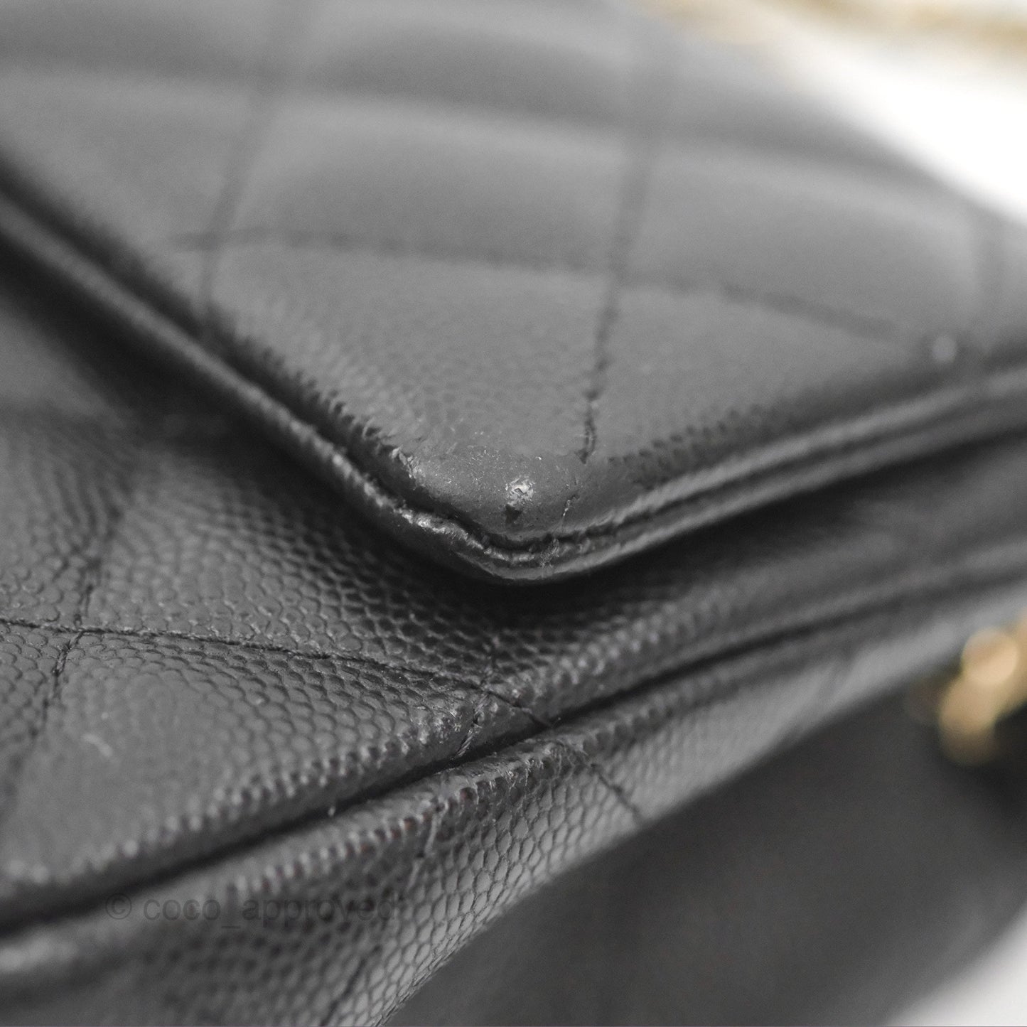 Chanel Quilted Mini Rectangular Black Caviar Gold Hardware 17B