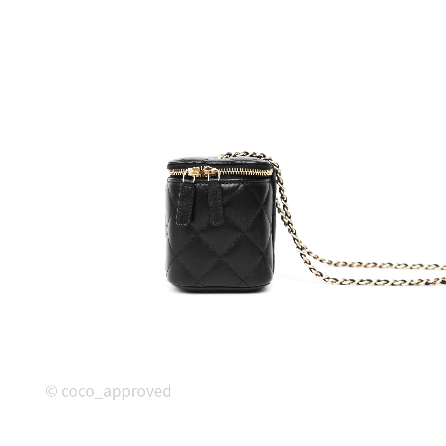Chanel Classic Vanity with Chain Black Lambskin Gold Hardware