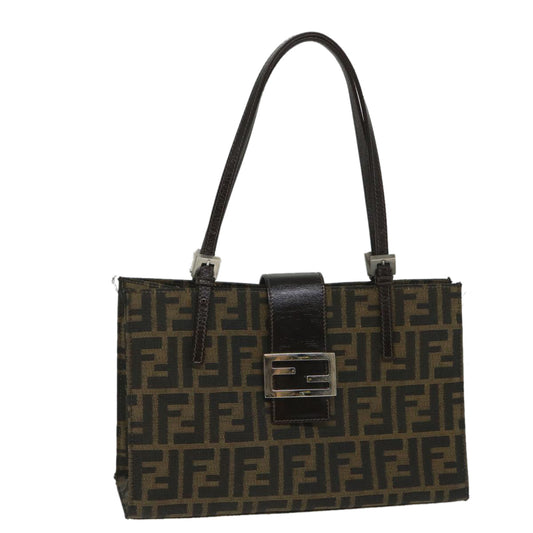 Luxury FendiZucca Canvas Mamma Hand Bag Nylon Brown Black56586