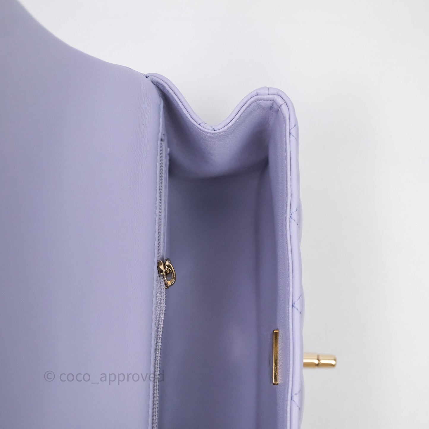 Chanel Top Handle Mini Rectangular Flap Bag Lilac Lambskin Gold Hardware