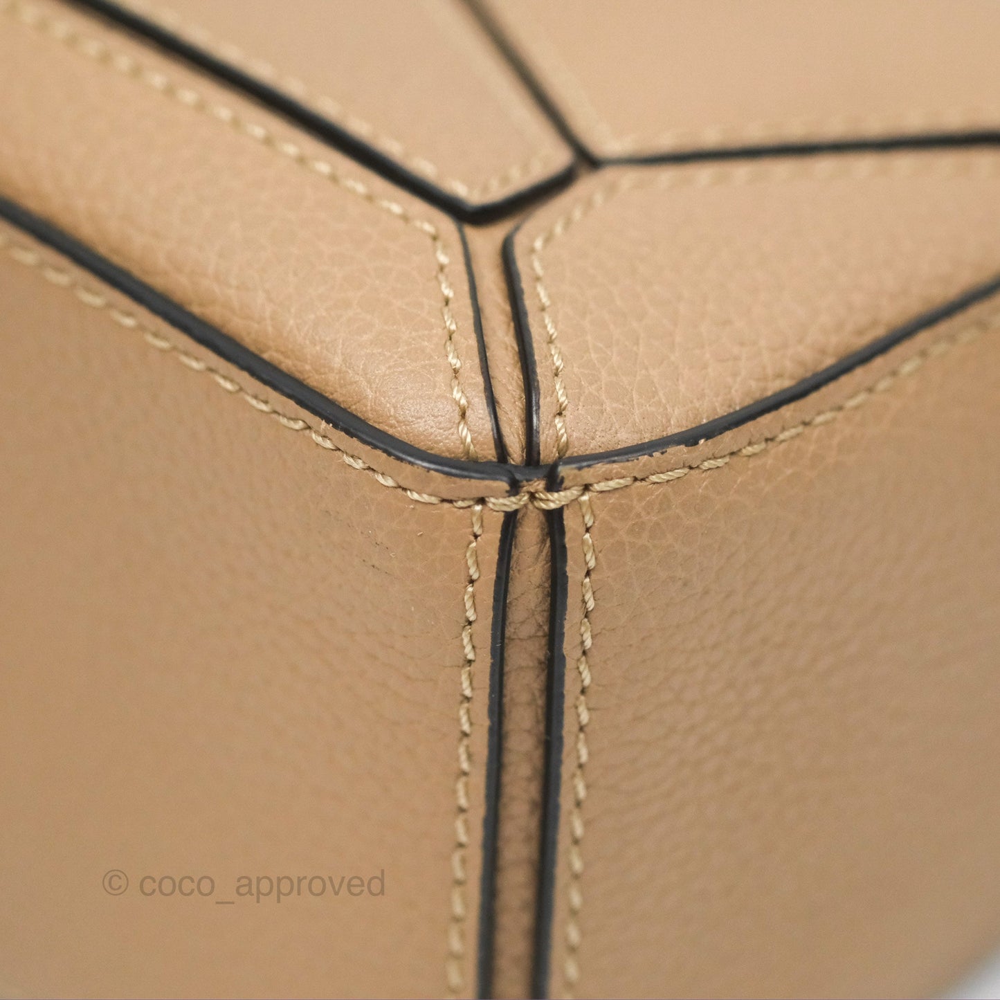 Loewe Mini Puzzle Bag Sand Calfskin Gold Hardware