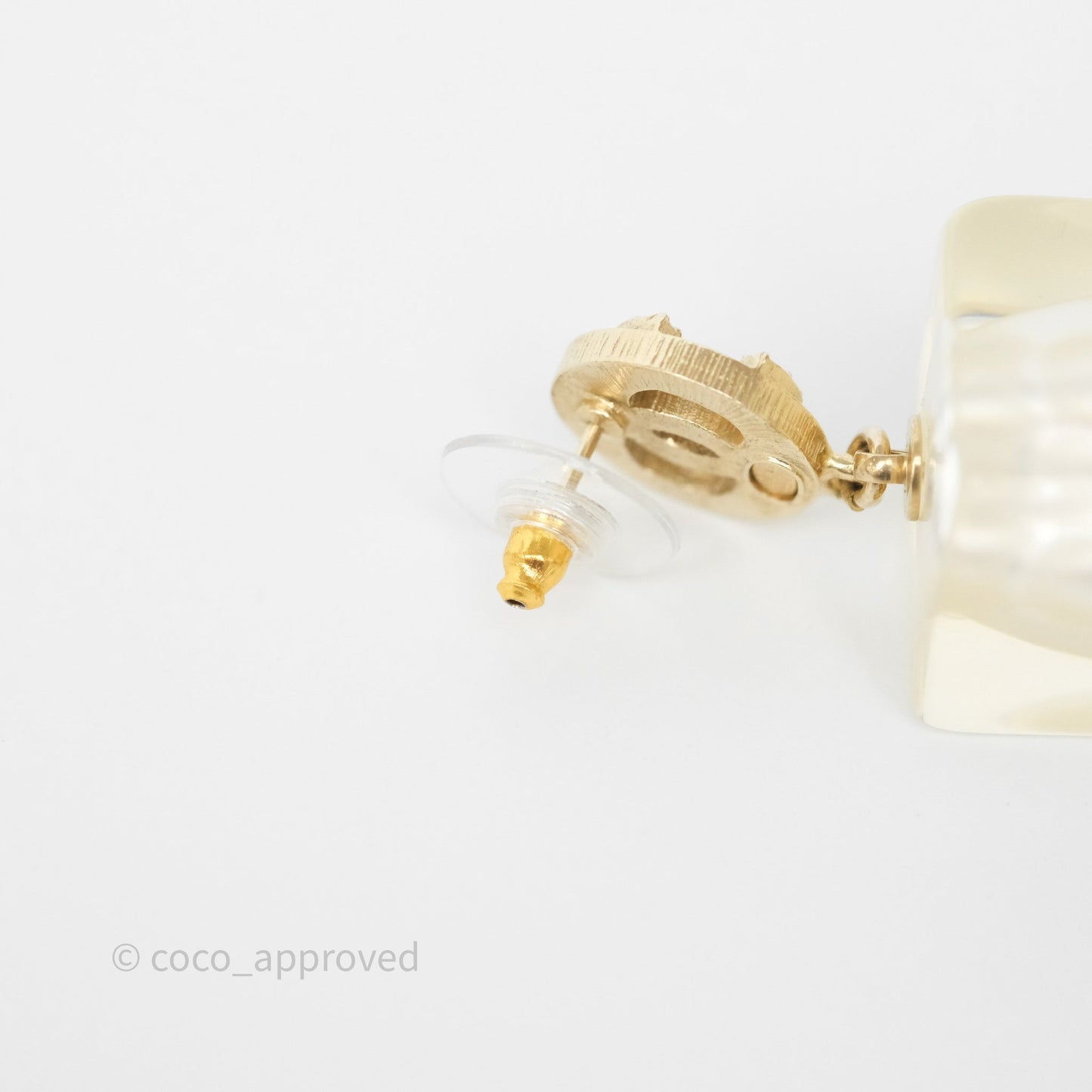 Chanel CC Crystals Pearl Resin Cube Drop Earrings 19K