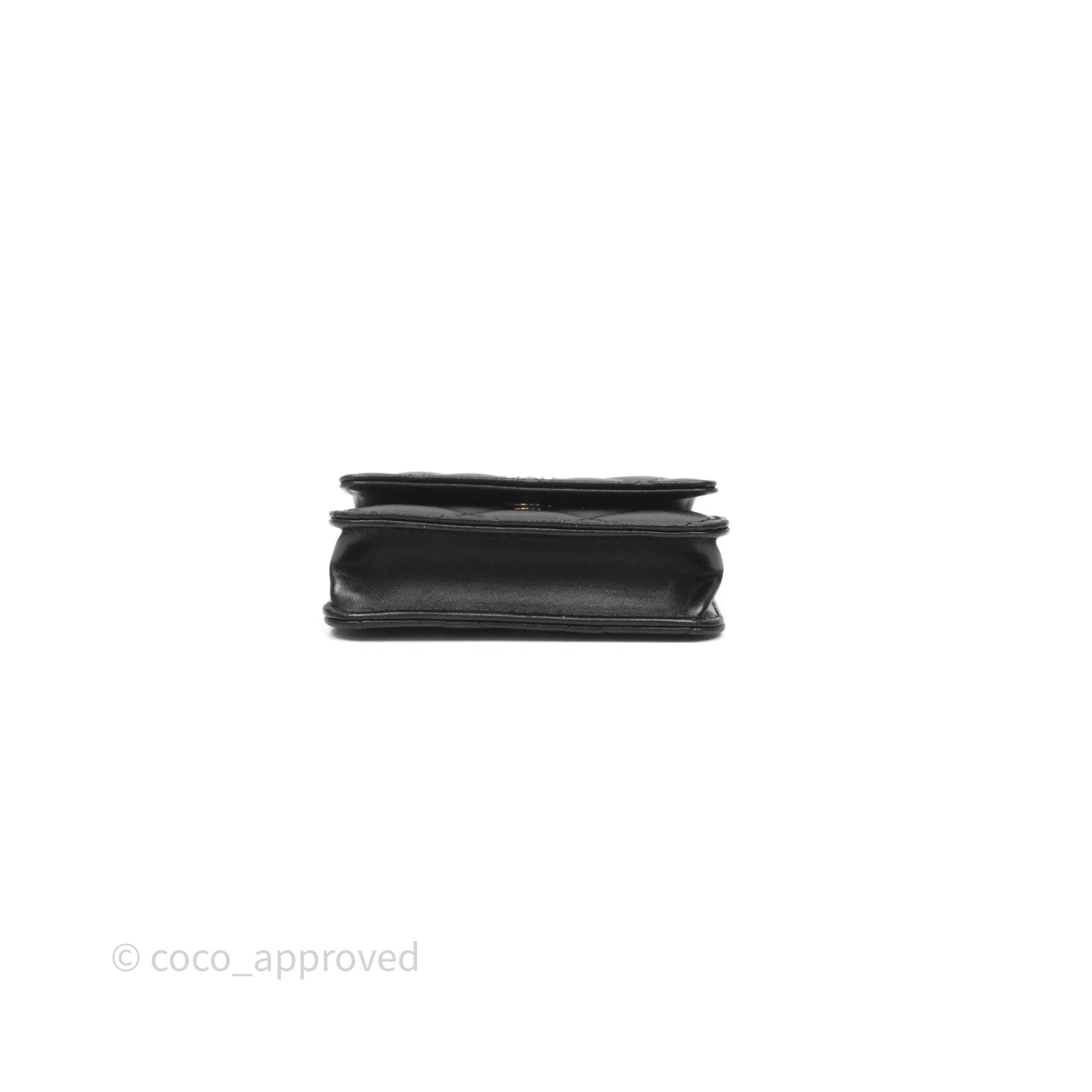 Chanel Jewel Hook Card Holder Black Lambskin Aged Gold Hardware
