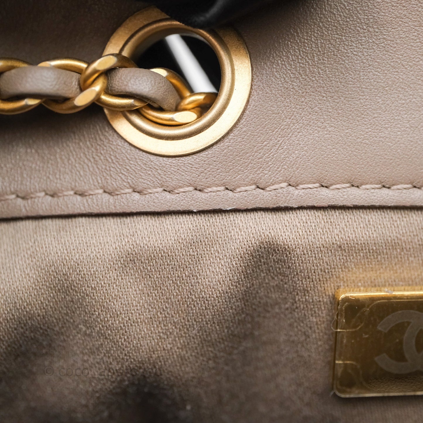 Chanel 25 Small Suede Calfskin Aged Gold Hardware