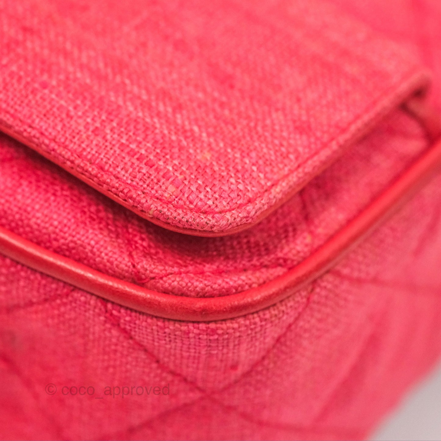 Chanel Vintage Small Tassel Camera Bag Dark Pink Canvas Gold Hardware