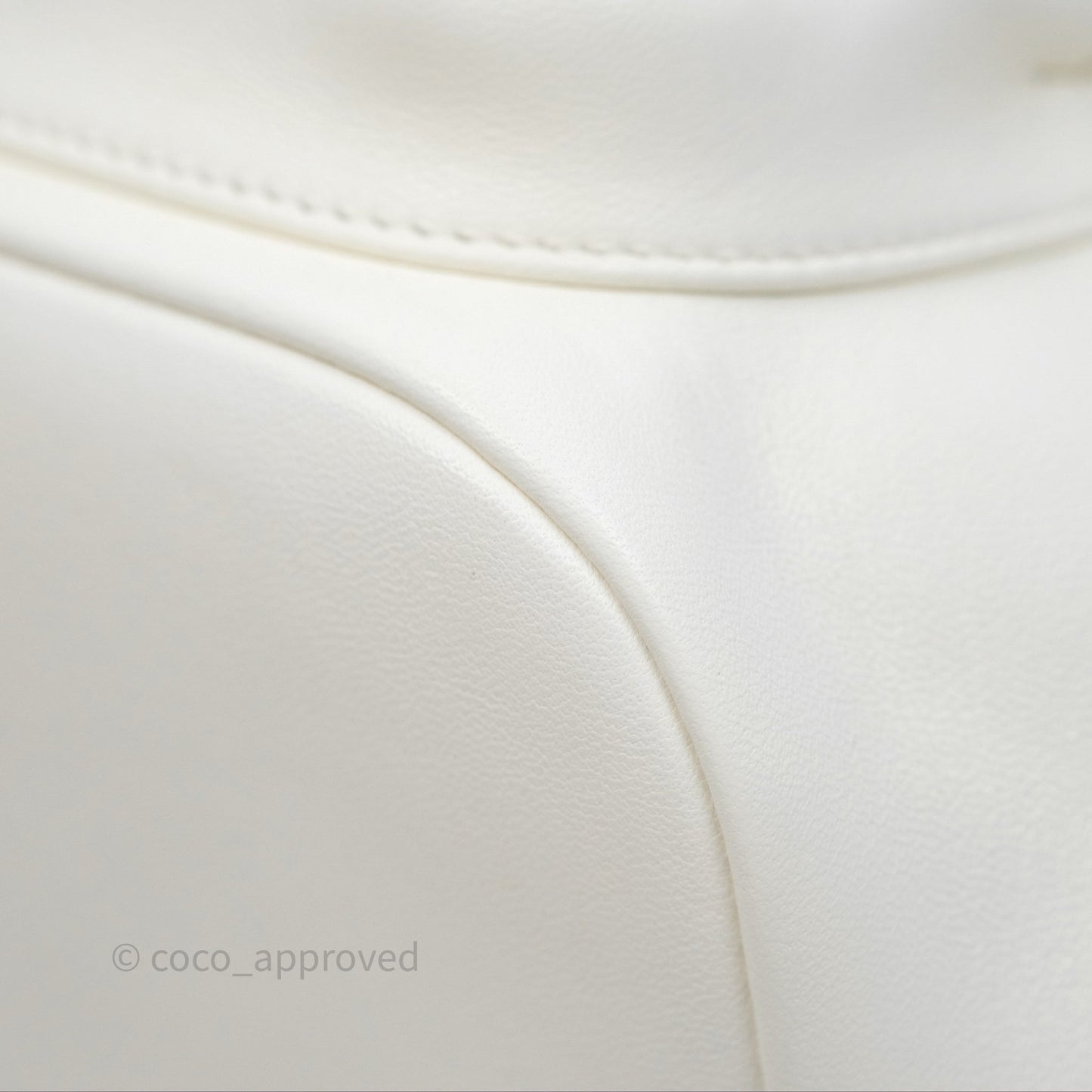 Chanel Quilted Small Duma Drawstring Backpack White Calfskin Gold Hardware