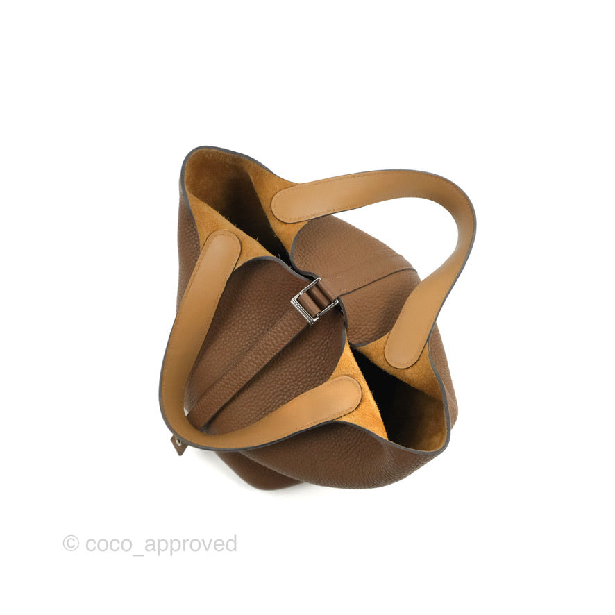 Hermès Picotin Lock 18 PM Eclat Alezan 3G/Biscuit 48 Clemence Silver Hardware