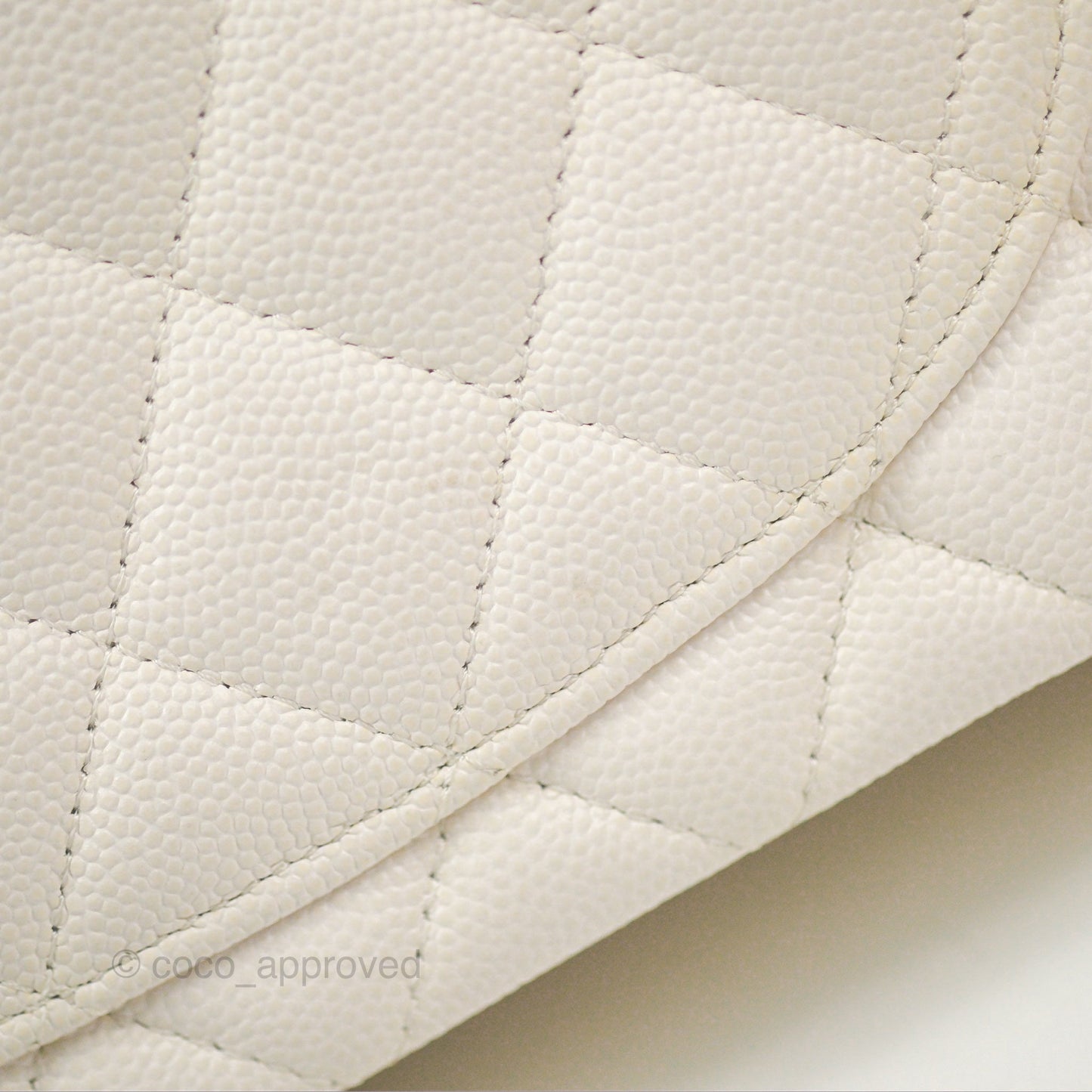 Chanel Small Classic Quilted Flap White Caviar Gold Hardware