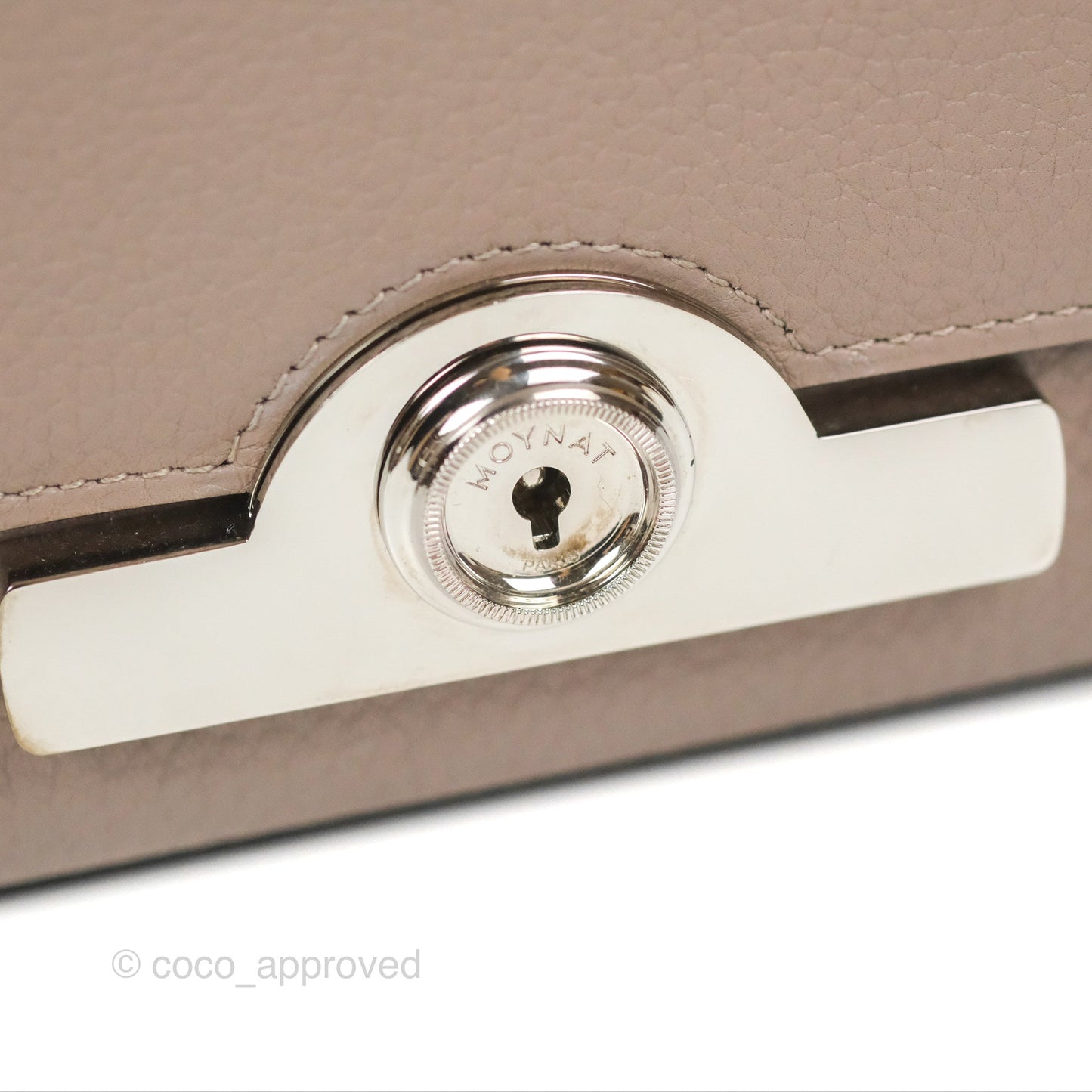 Moynat Réjane PM bag Tourterelle Grained Blush Leather Silver Hardware