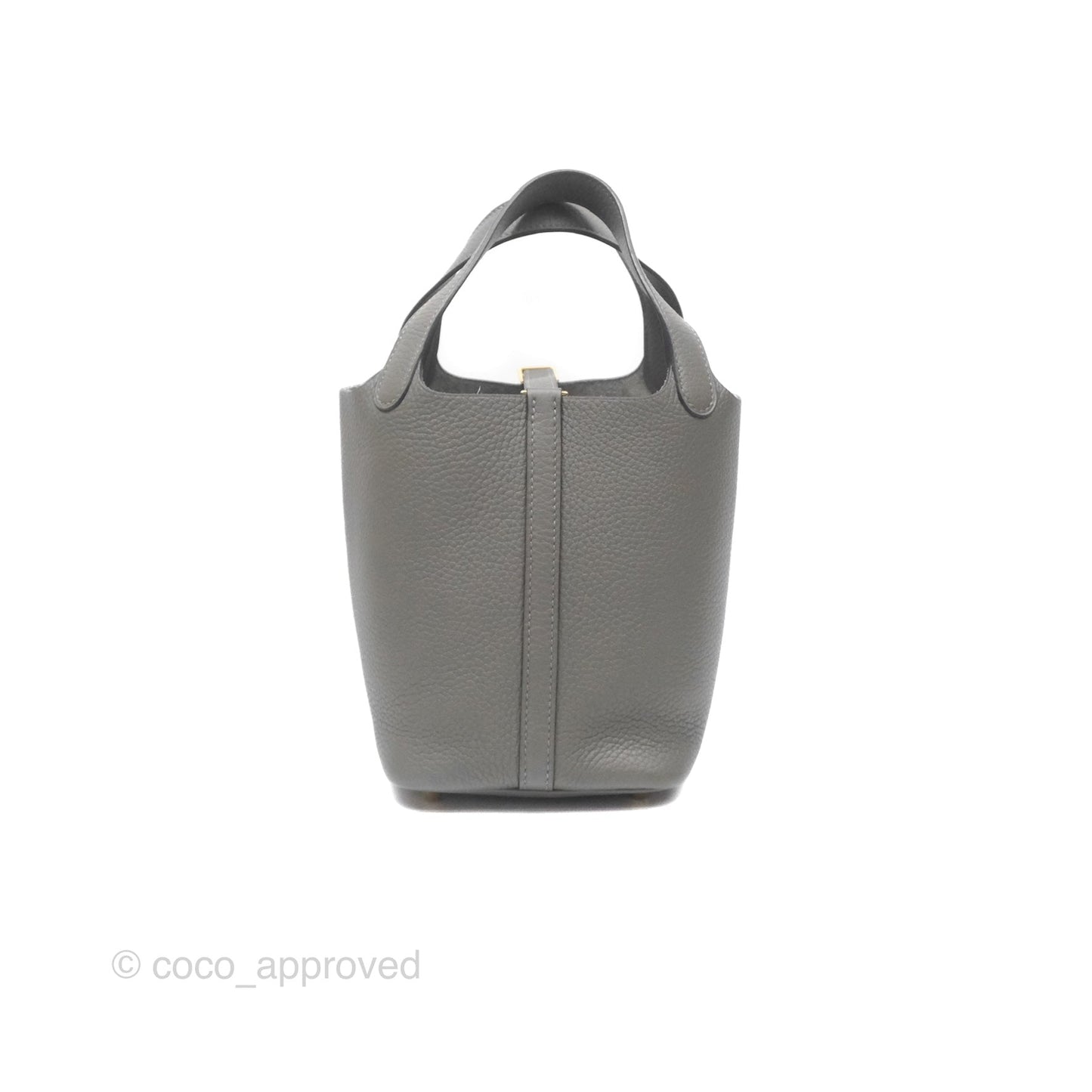 Hermès Picotin Lock 18 Gris Meyer 0L Clemence Gold Hardware