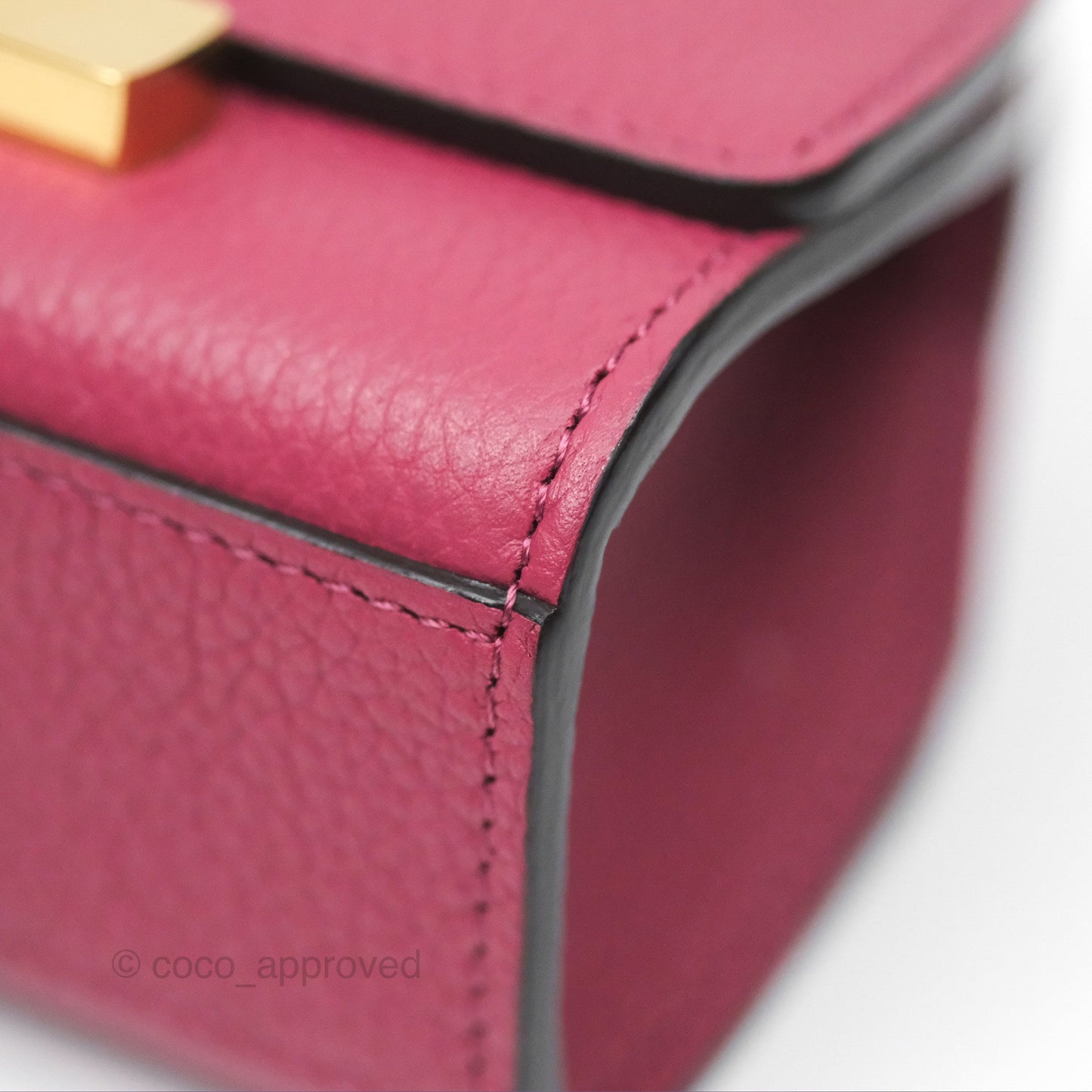 Moynat Réjane Nano Litchi Taurillon Blush Leather