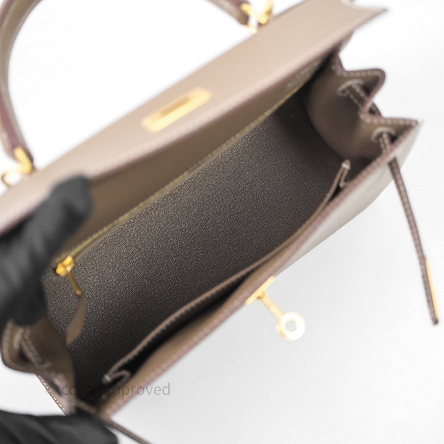 Hermes Kelly 25 Etoupe 18 Epsom Gold Hardware