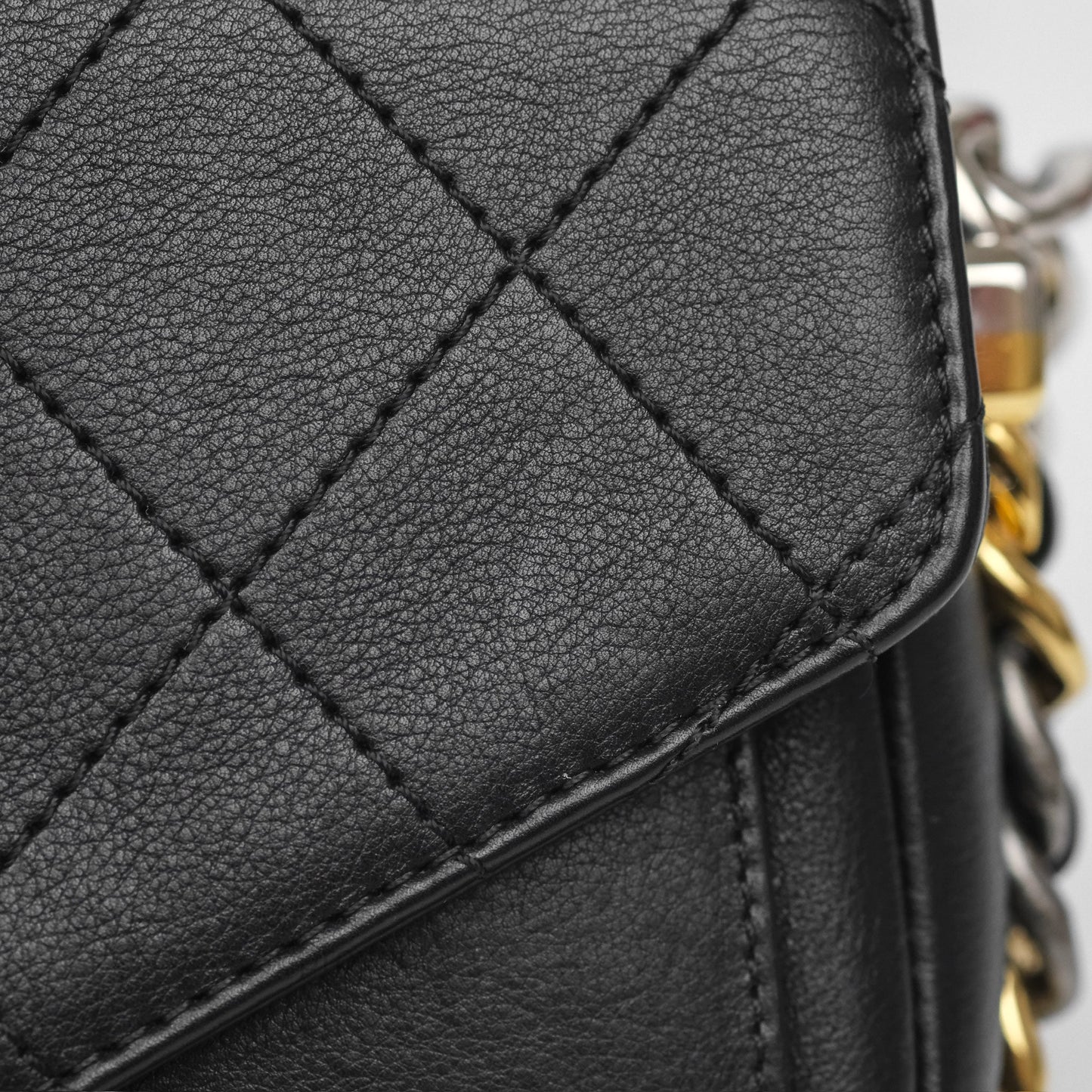 Chanel Small Precious Union Flap Black Calfskin Gold & Silver Hardware