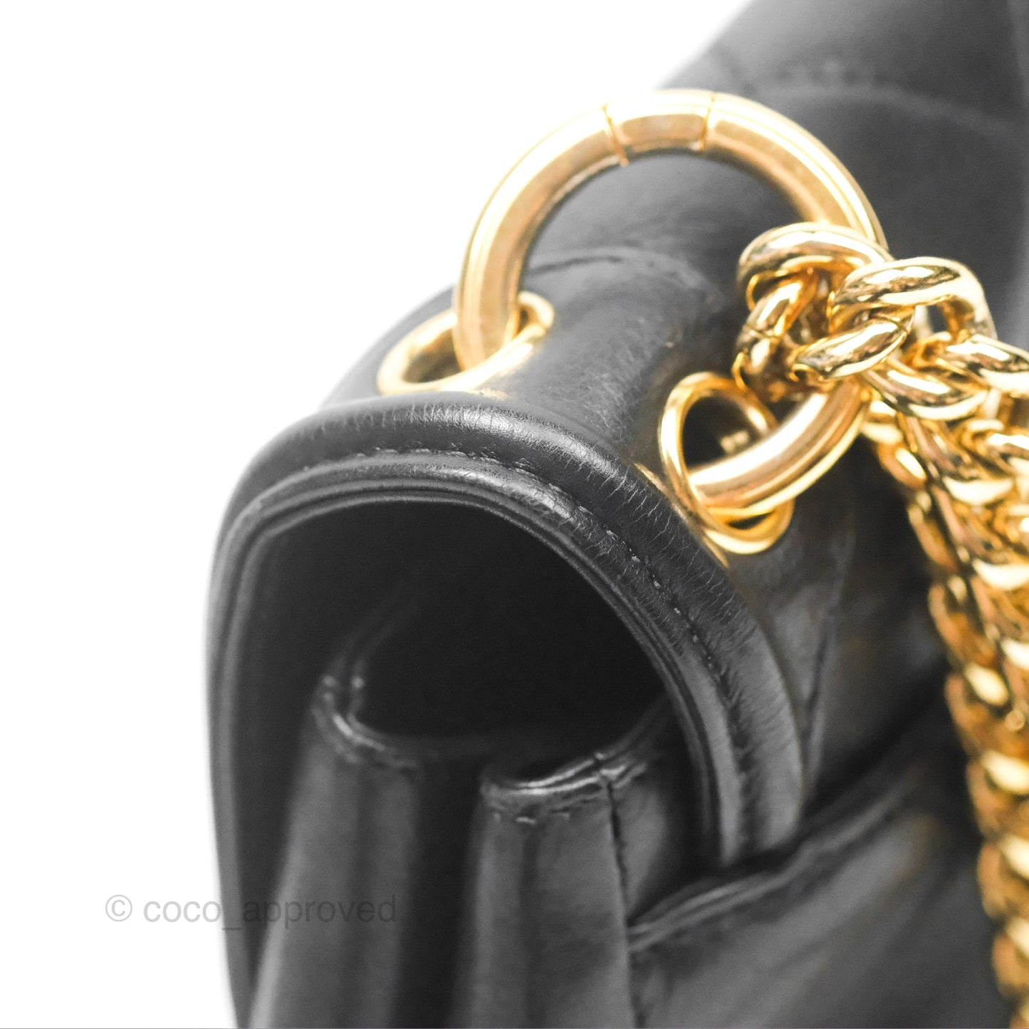 Chanel Small Underline Saddle Flap Bag Black Calfskin Gold Hardware