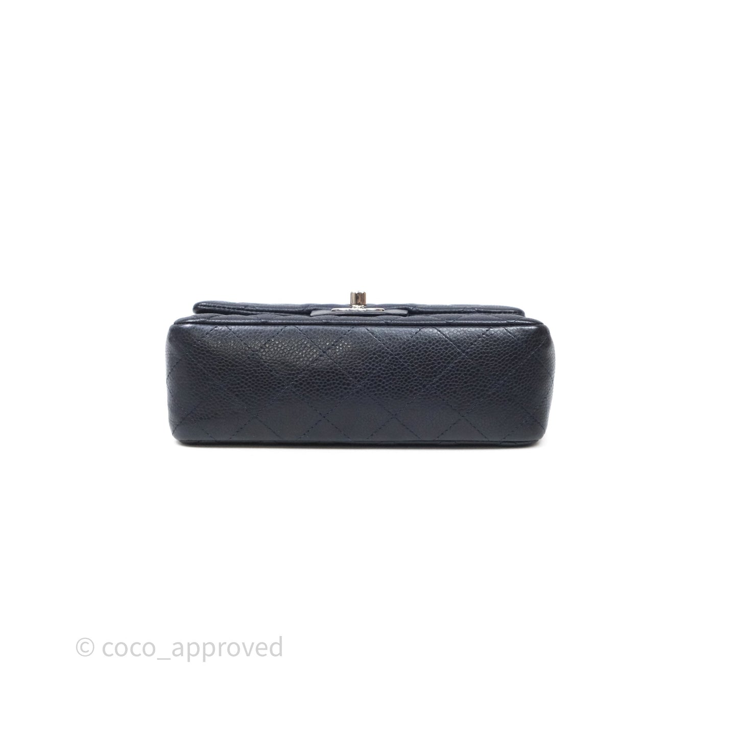 Chanel Mini Rectangular Quilted Dark Navy Caviar Silver Hardware
