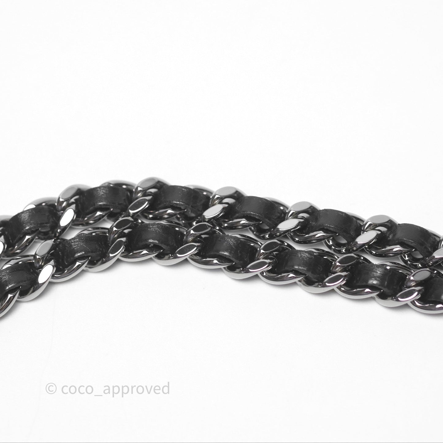 Chanel Mini Crystal Top Handle Wallet On Chain WOC Black Calfskin Gun Metal Hardware 23K
