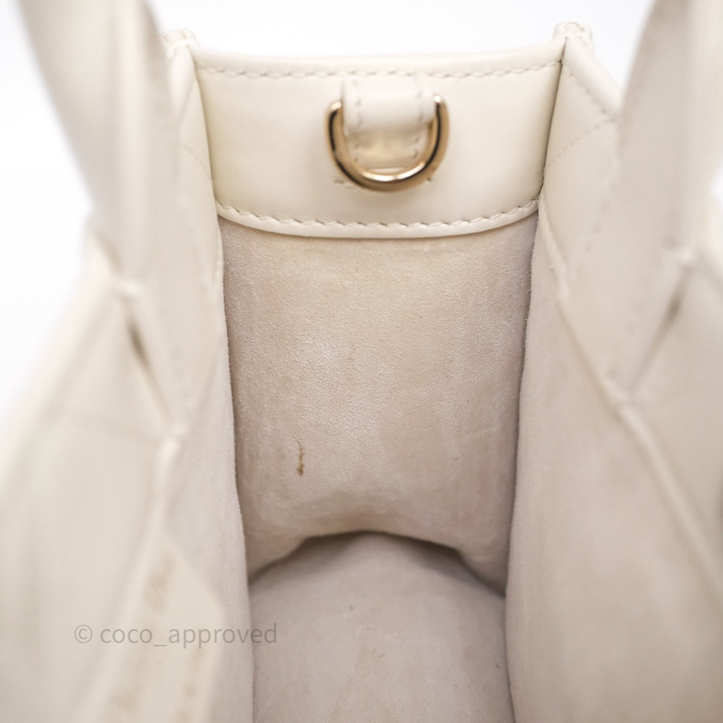 Christian Dior Mini Dior Book Tote Latte Macrocannage Calfskin Gold Hardware