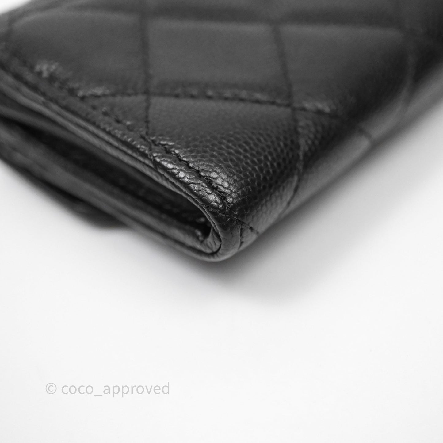 Chanel Classic Quilted Flap Long Wallet Black Caviar Gold Hardware