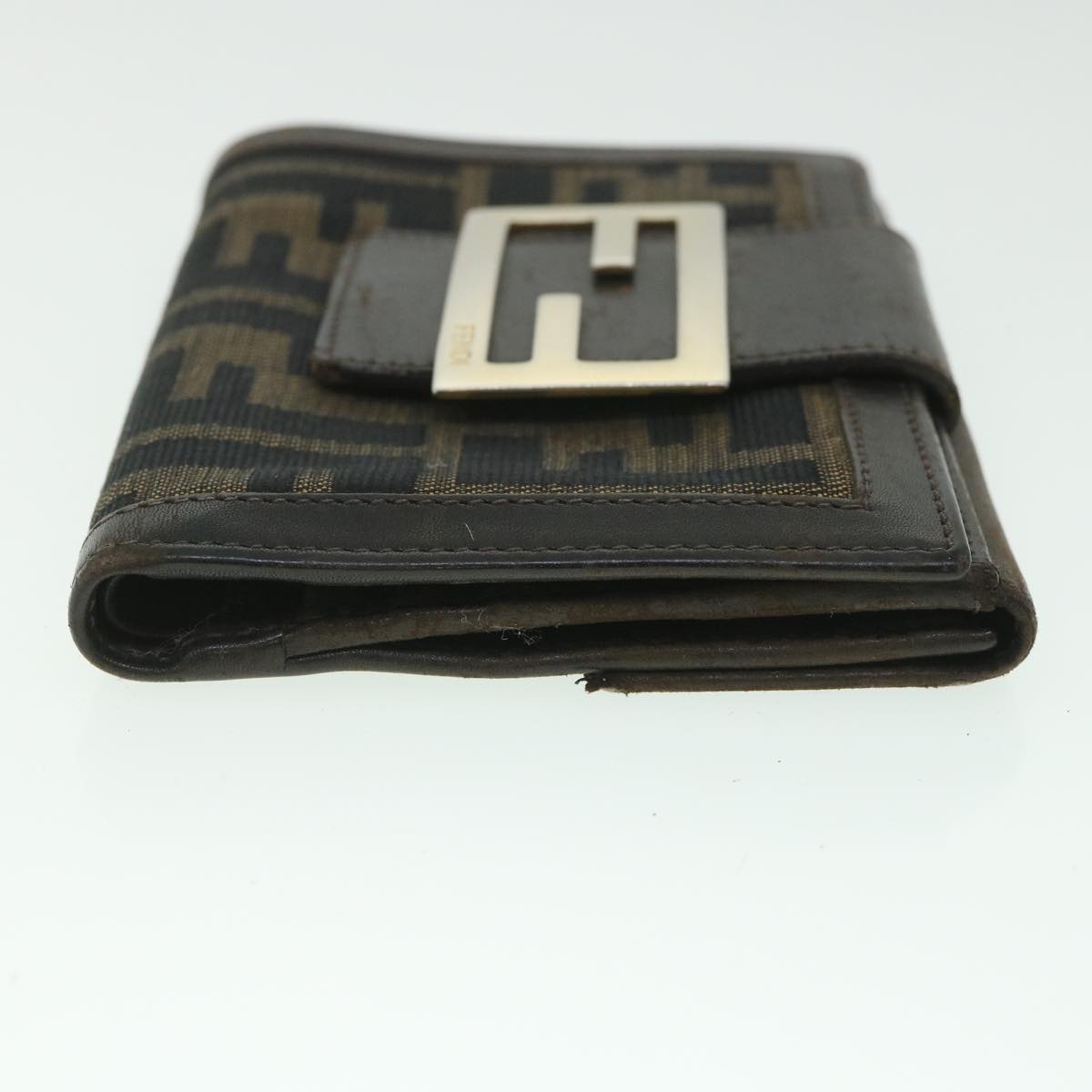 Luxury FendiZucca Canvas Wallet Black Brown56791