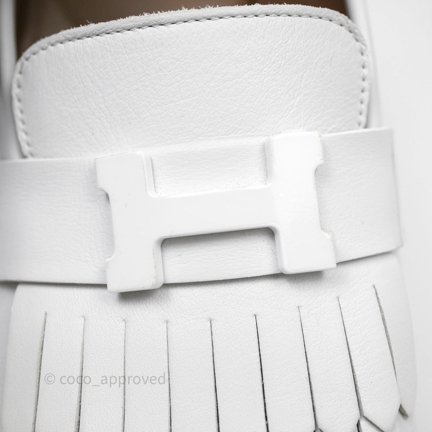 Hermès Royal Loafers White Calfskin Size 38