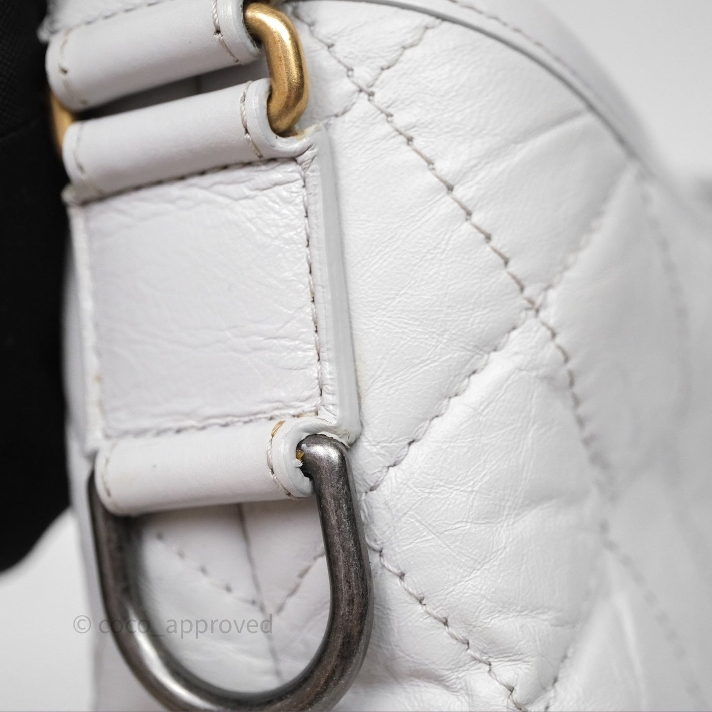 Chanel Small Gabrielle Hobo Quilted Grey Aged Calfskin