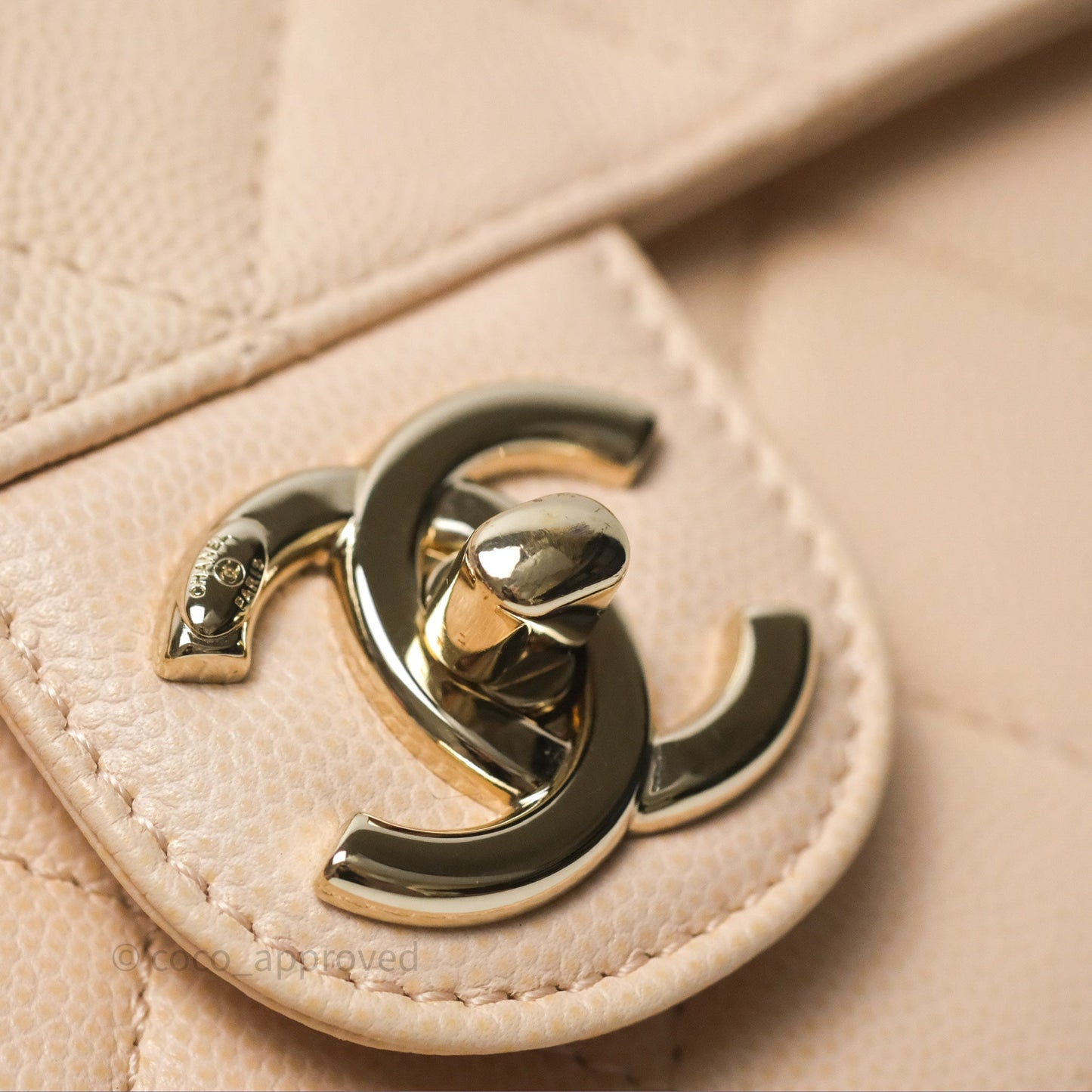 Chanel Quilted Small Like The Wallet Flap Light Beige Pink Caviar Light Gold Hardware 22C