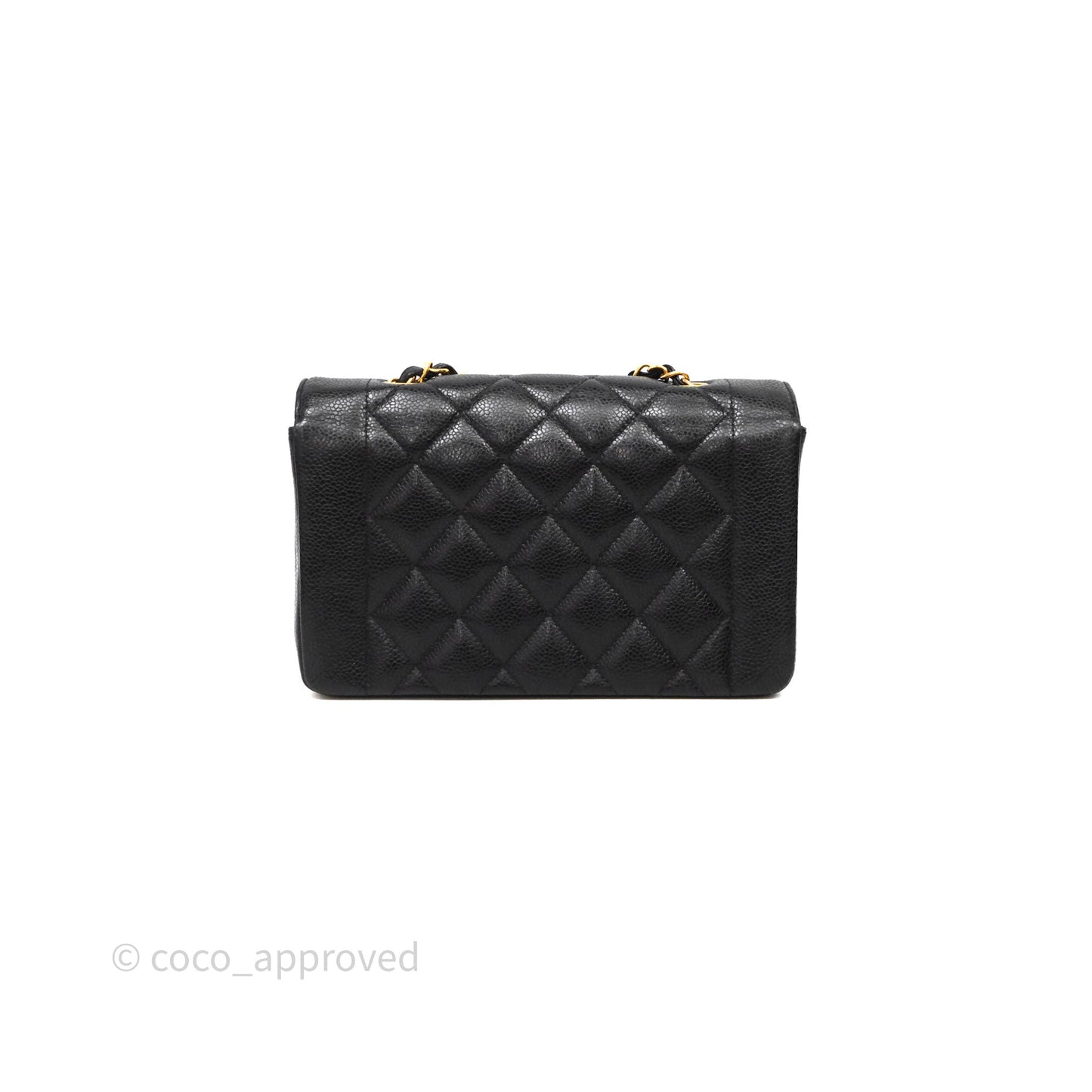 Chanel Vintage Small Classic Diana Flap Bag Black Caviar 24K Gold Hardware