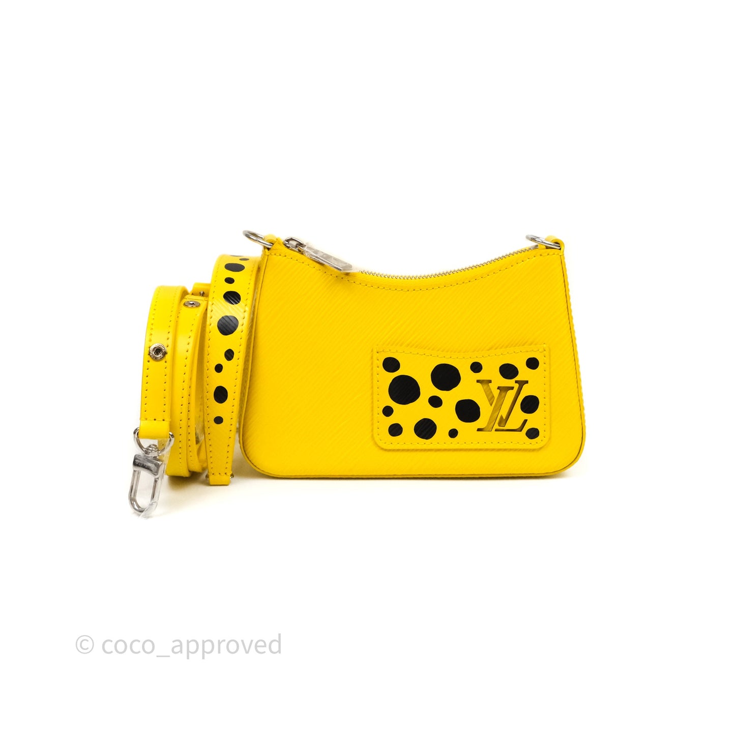 Louis Vuitton x Yayoi Kusama Epi Marellini Bag Infinity Dots Yellow Silver Hardware