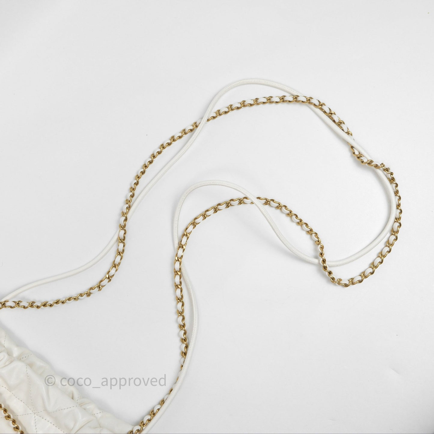 Chanel 22 Mini Bag White Shiny Crumpled Calfskin