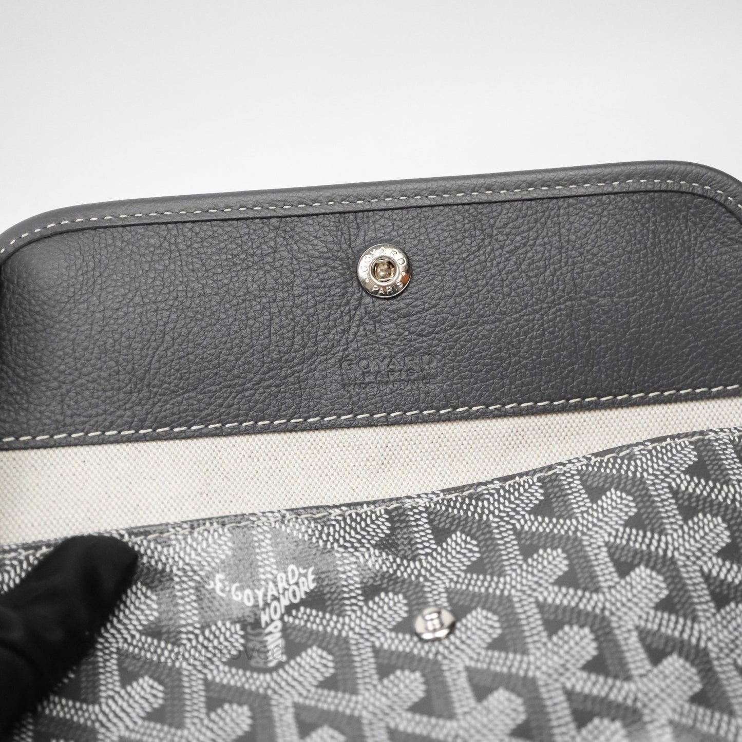 Goyard Bohème Hobo Bag Grey Goyardine Canvas Pink Heart