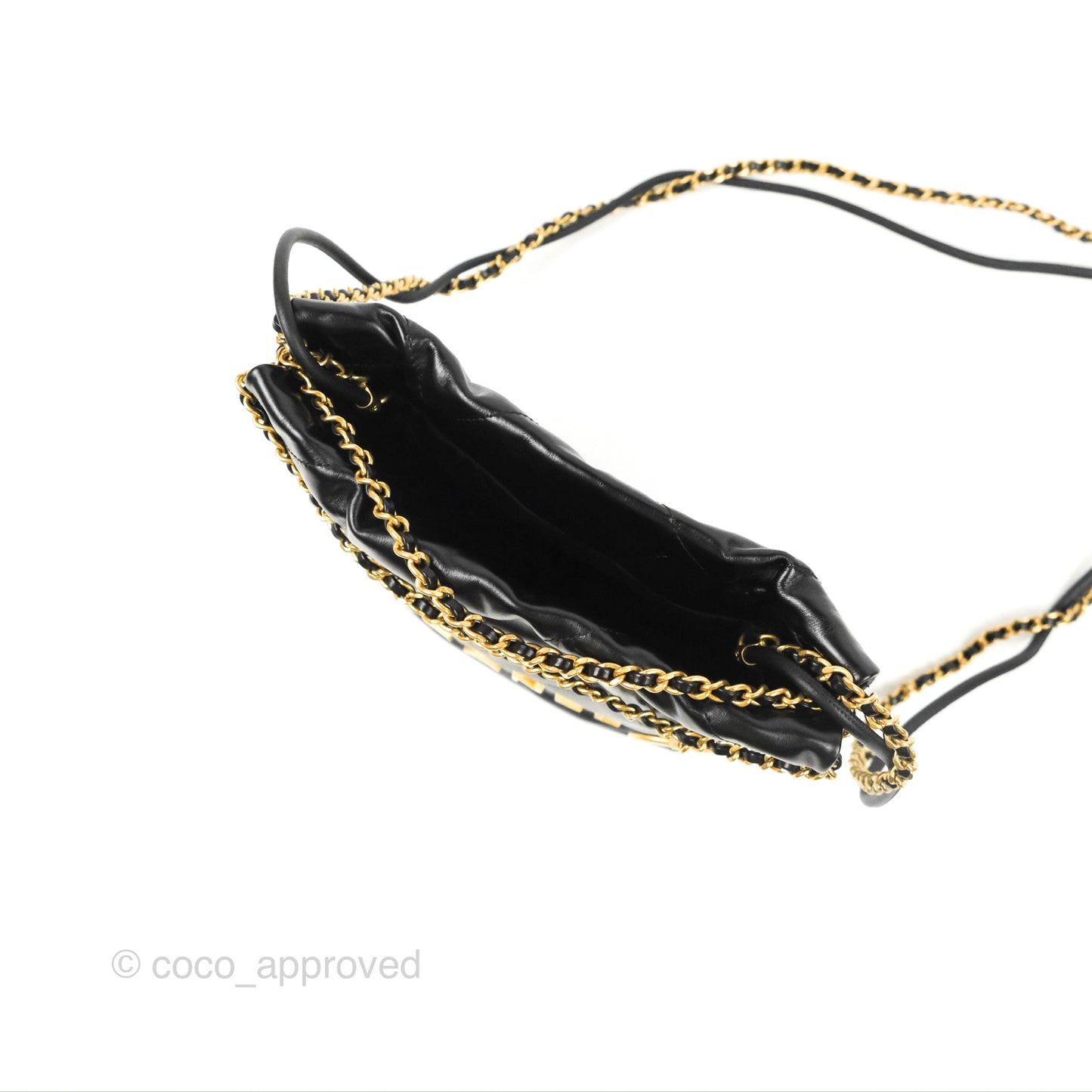 Chanel 22 Mini Bag Black Crumpled Calfskin