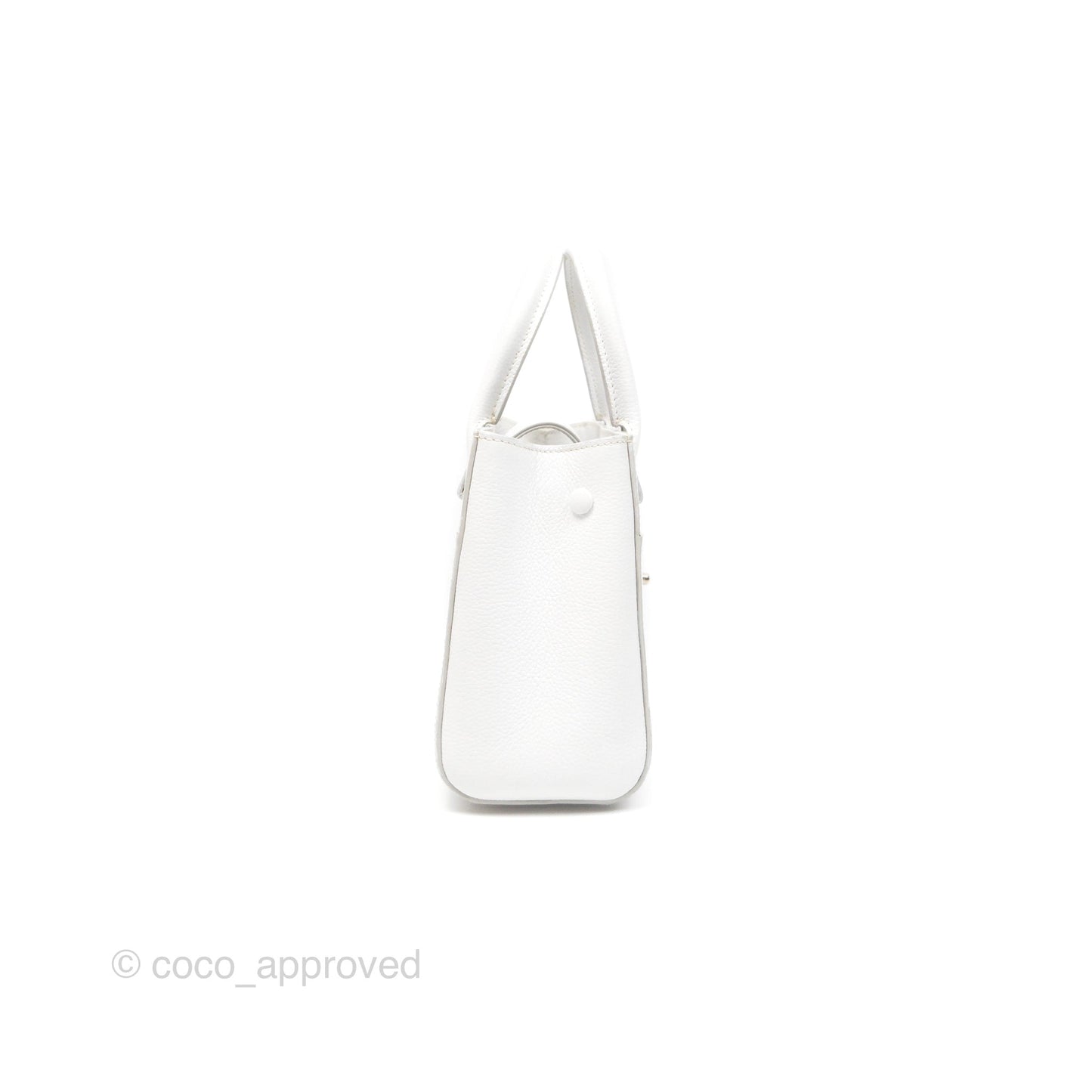 Chanel Mini Neo Executive Shopper Tote White Grained Calfskin Silver Hardware