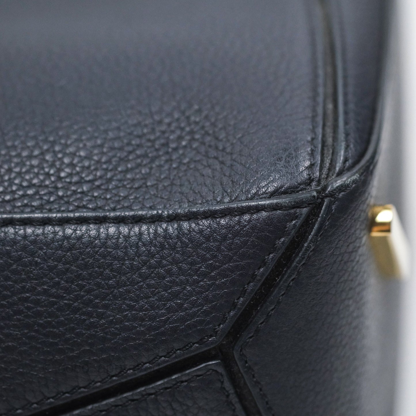 Loewe Medium Puzzle Bag Navy Calfskin Gold Hardware
